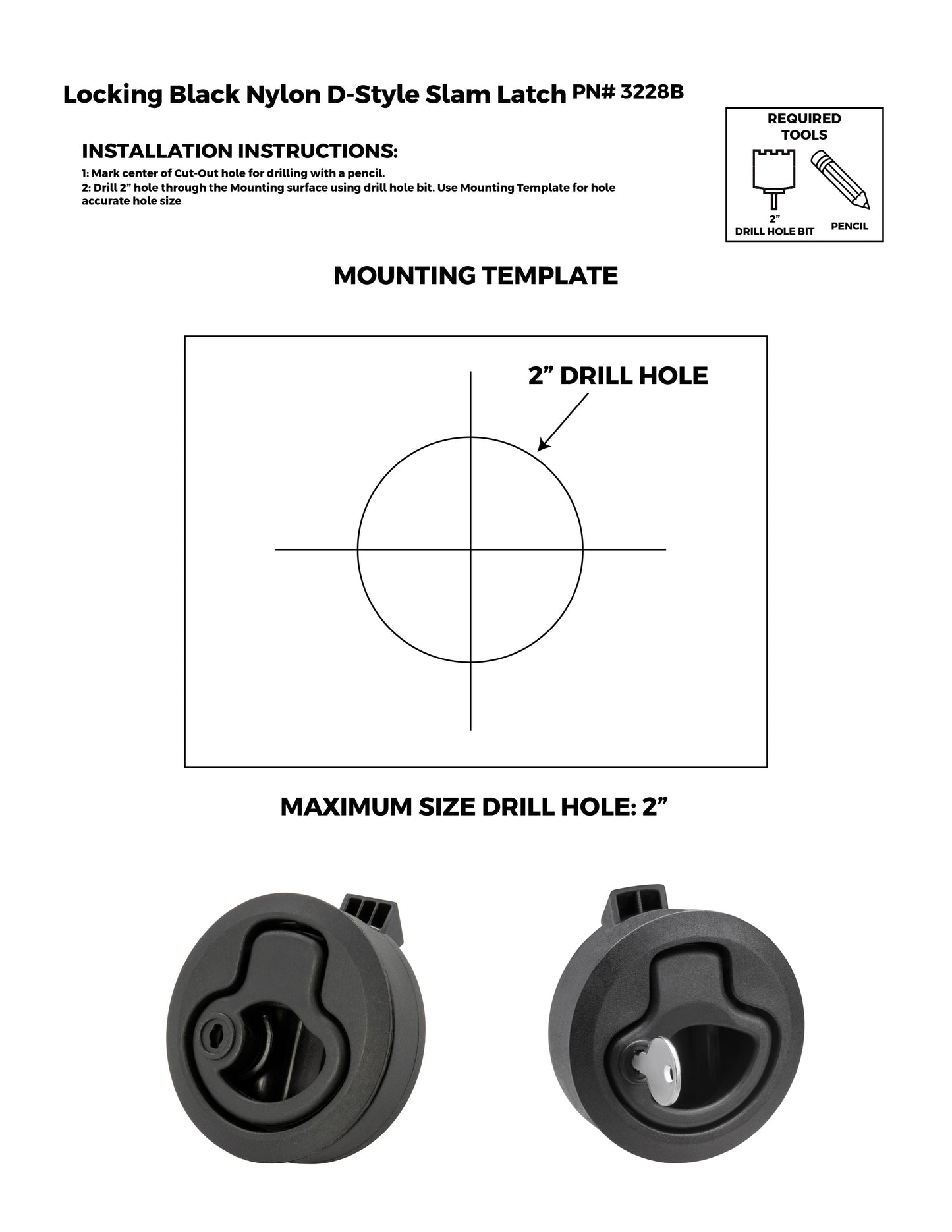 Locking Black Nylon D-Style Slam Latch