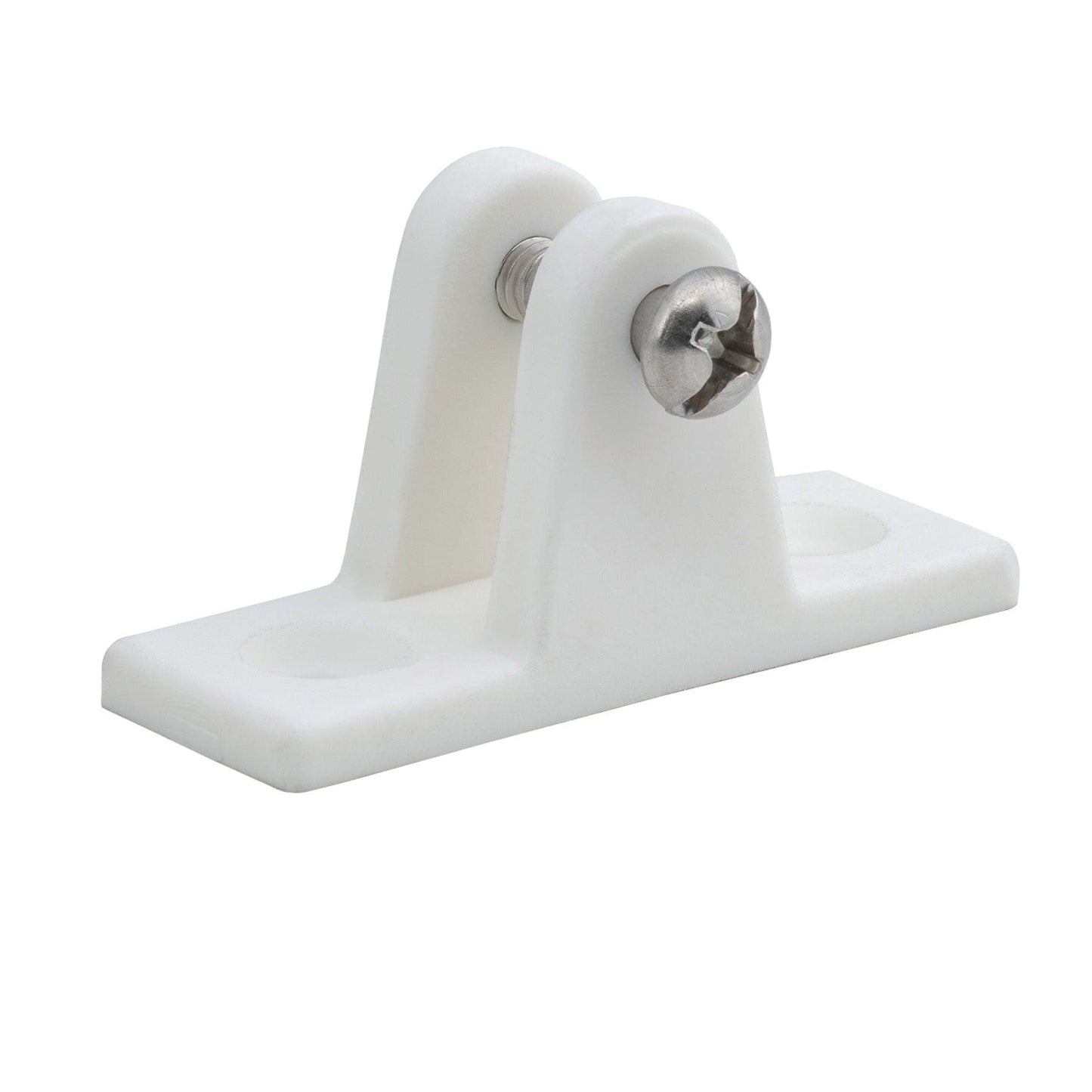 7/8" x 2-7/16" White Nylon Angle Base Deck Hinge