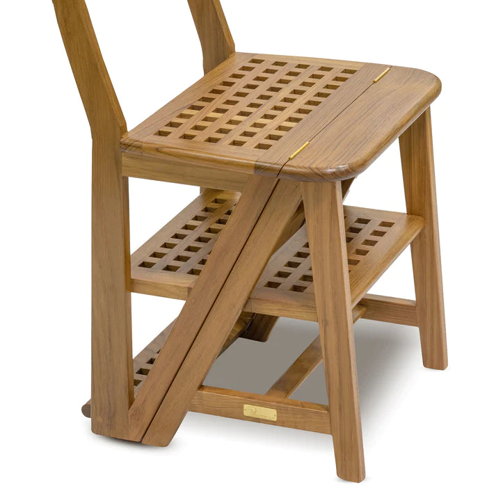 Premium Grade Teak Step Ladder/Chair