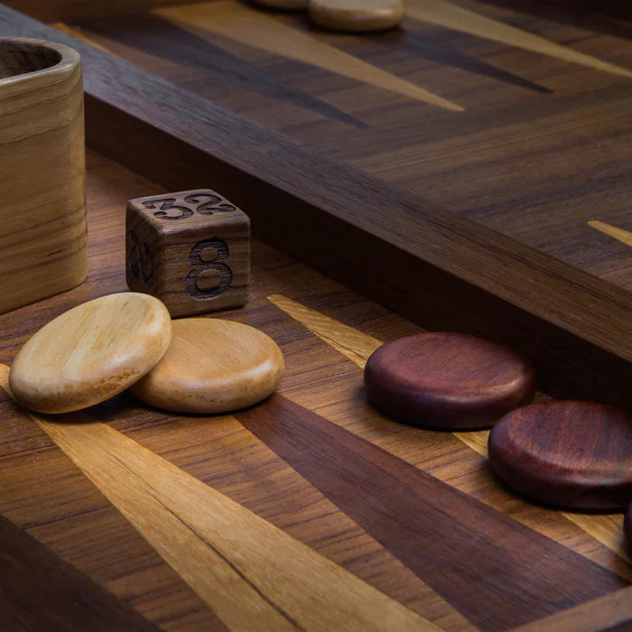 Premium Grade Teak 2 in 1 Backgammon/Checkerboard