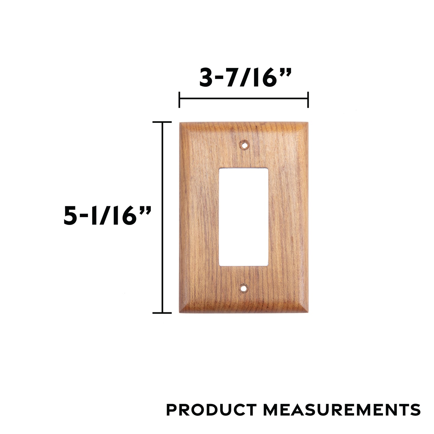 3-5/8" x 5-1/16" Premium Grade Teak Ground Fault Outlet Cover, Receptacle Plate
