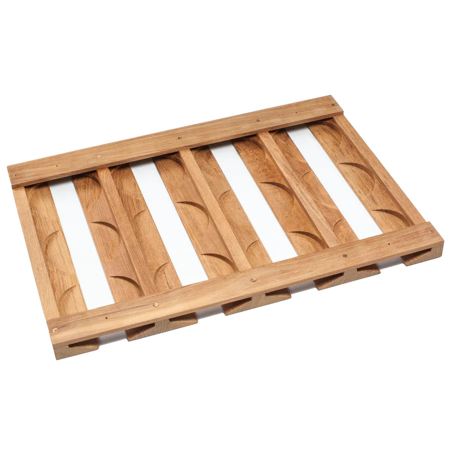16-5/8" Premium Grade Teak Overhead Wineglass Rack