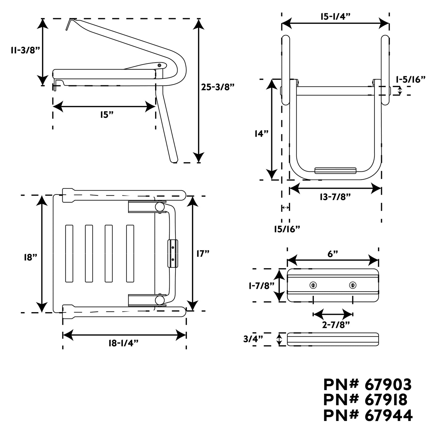 White Poly Swim Platform with Ladder and Mounting Hardware for Boats with Inboard/Outboard Motors