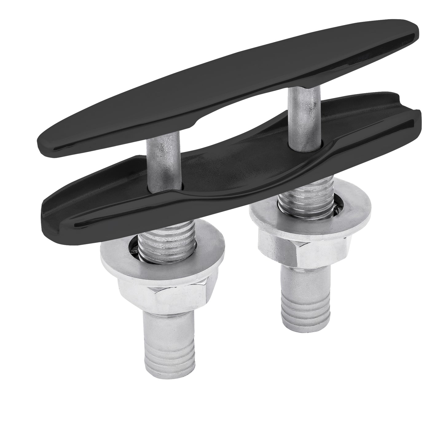 6" Black Powder Coated 316 Stainless Steel Wide Body Pull Up Cleat