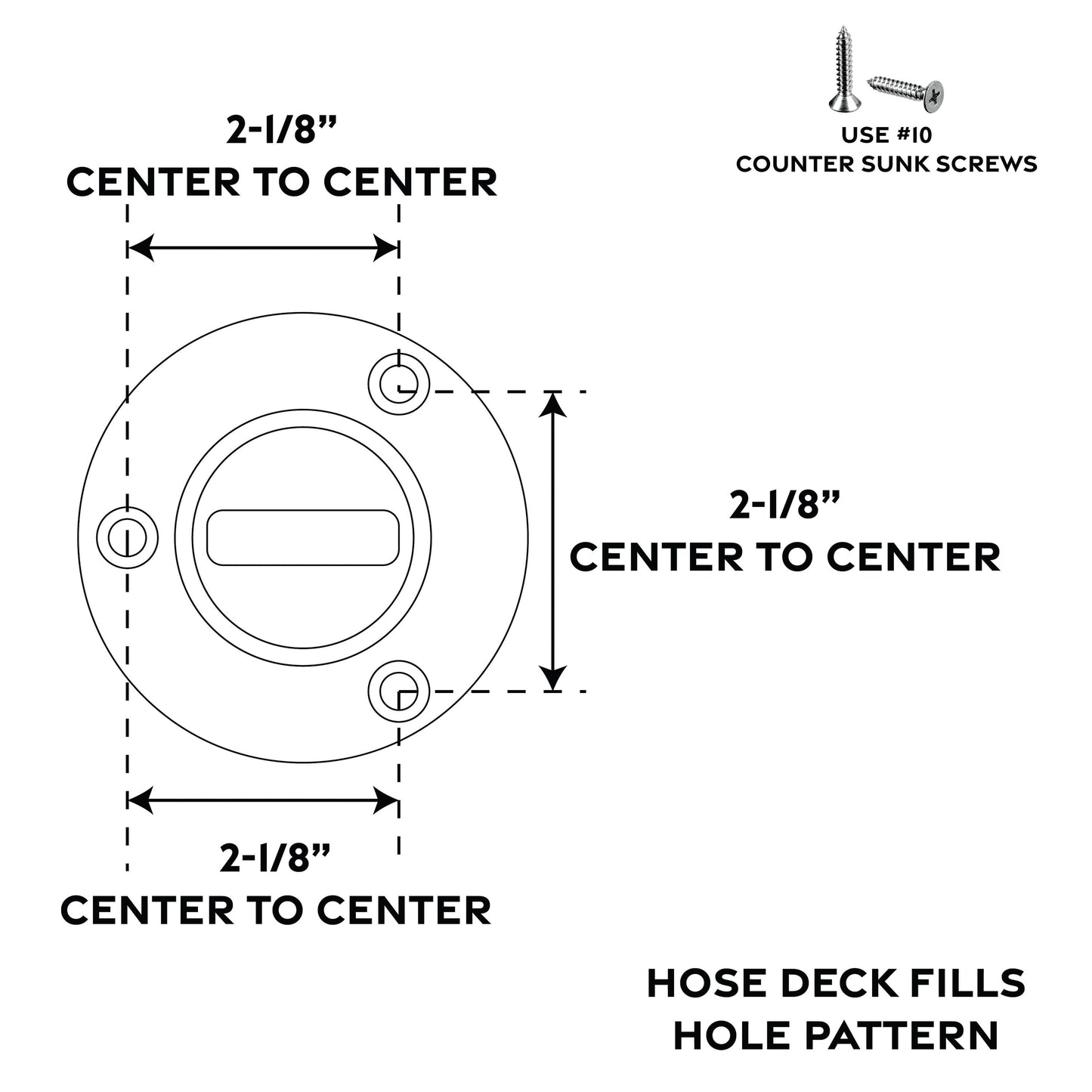 316 Stainless Steel Pipe Deck Fill with Key (Water)
