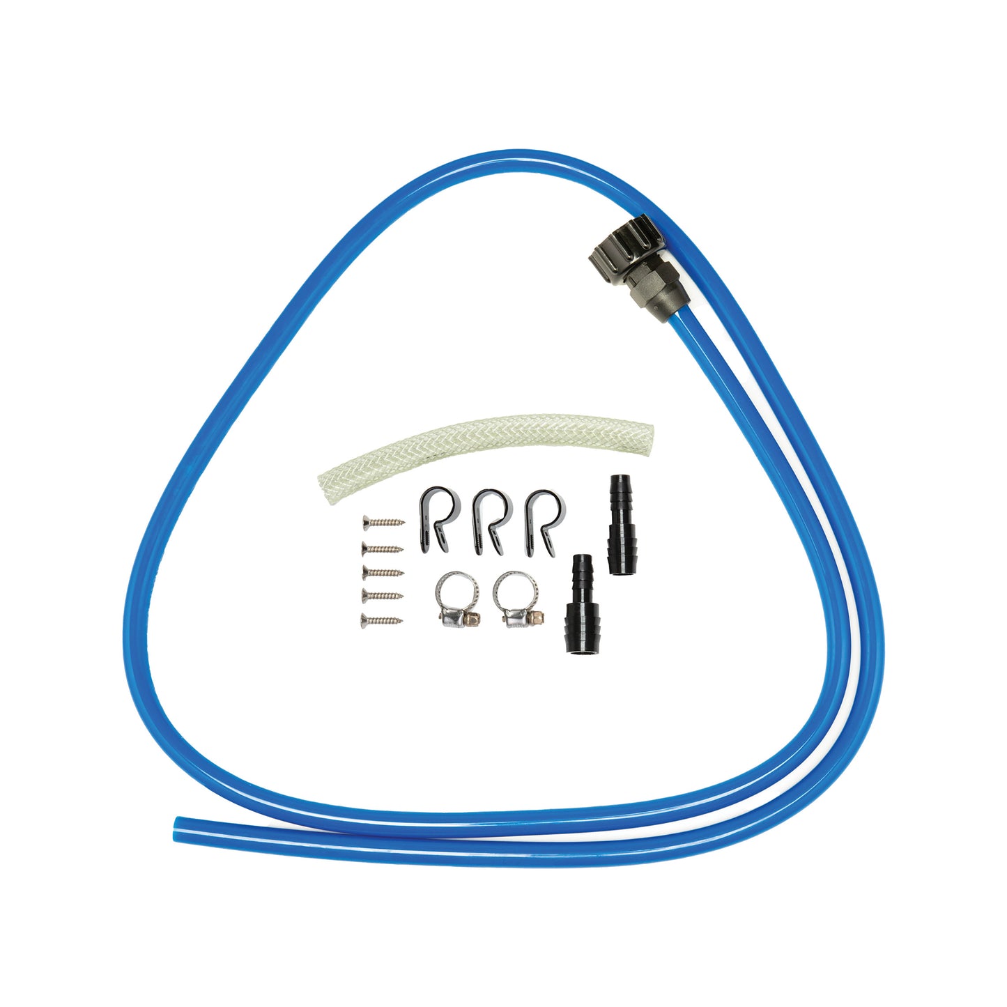 Blue Polyurethane Coiled Hose w/ PVC Mounting Case