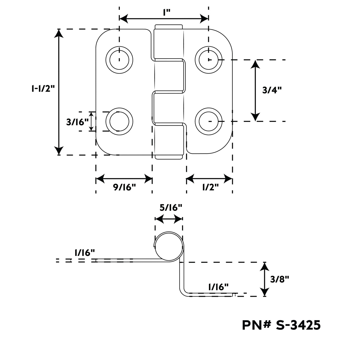 Butt Hinge 90° Offset