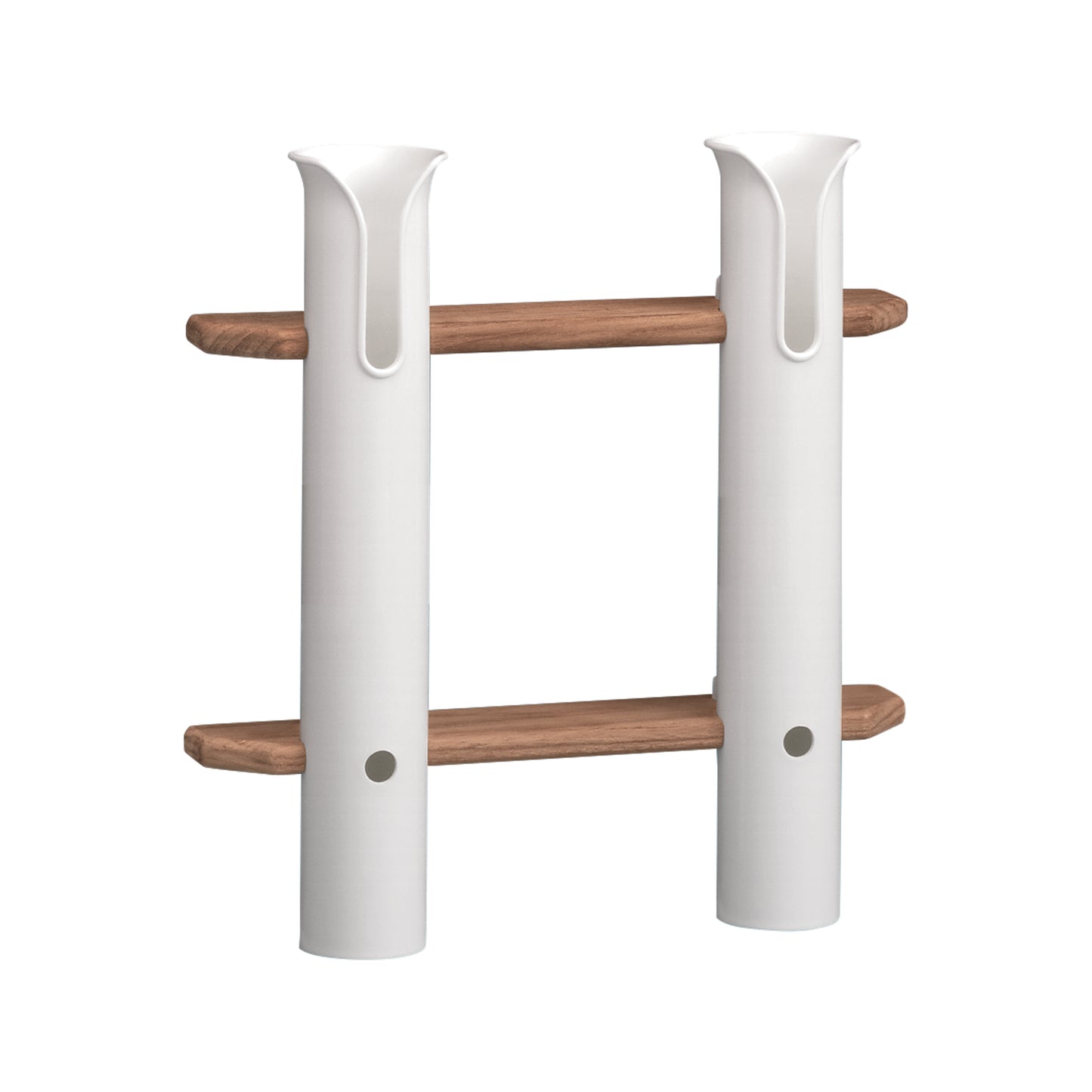Premium Grade Teak White Polypropylene Two-Rod Tournament Storage Rack