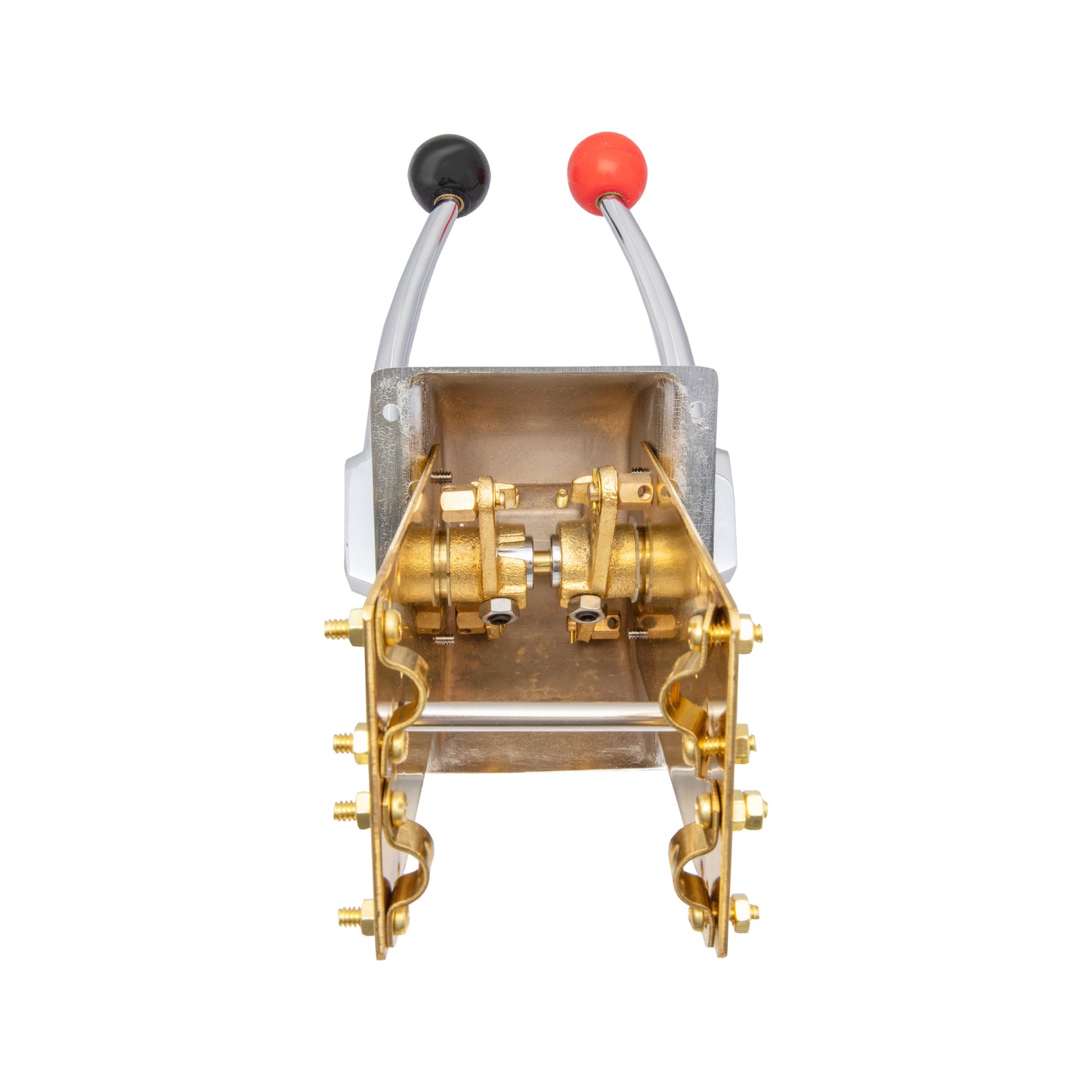 Chrome Plated Brass Twin Control for Clutch or Throttle