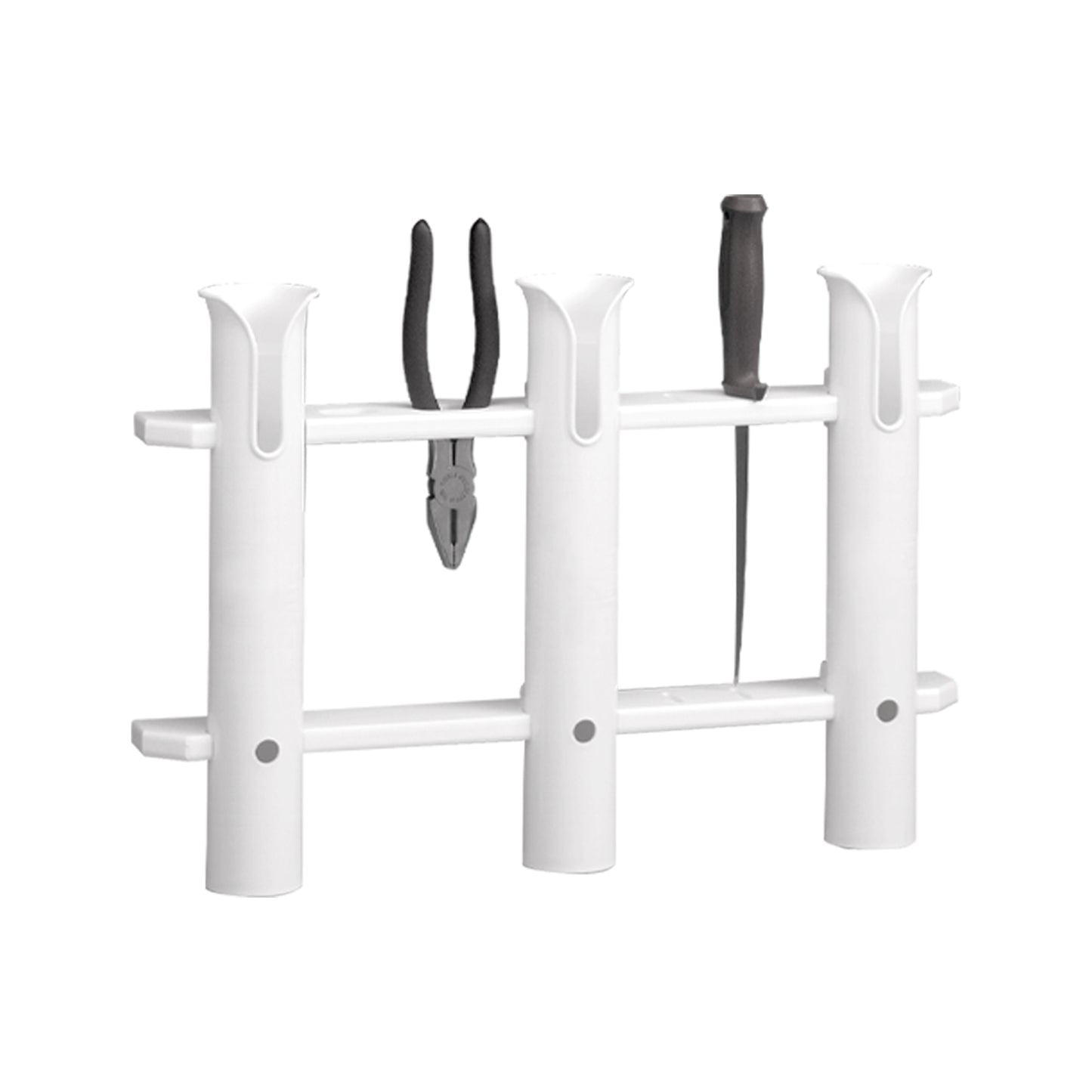 White Polypropylene Three-Tube Tournament Rod Rack