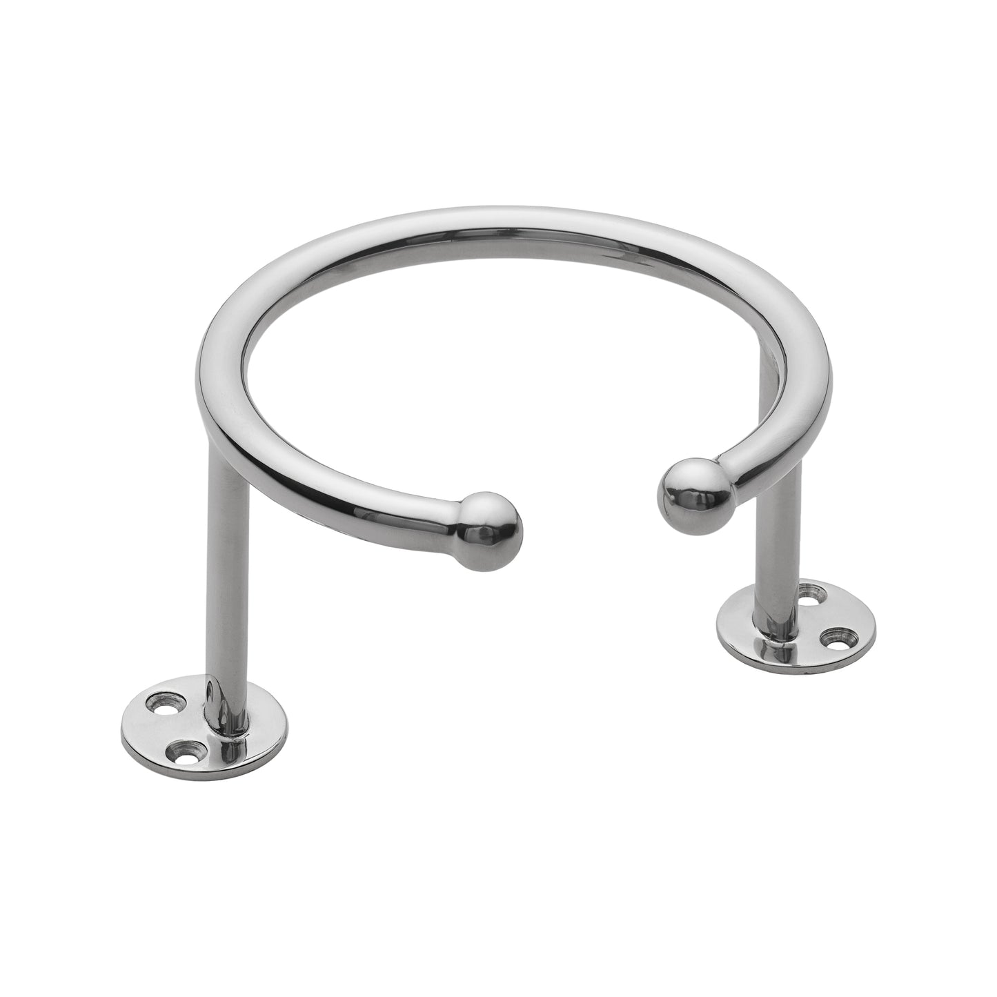 304 Stainless Steel 1 Drink Top Mount Ring Cup Holder - Base Mount