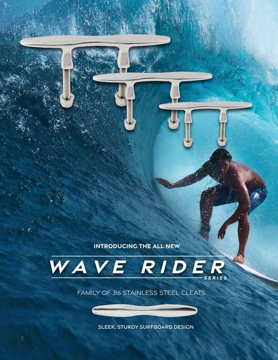 8" 316 Stainless Steel WAVE RIDER Studded Cleat
