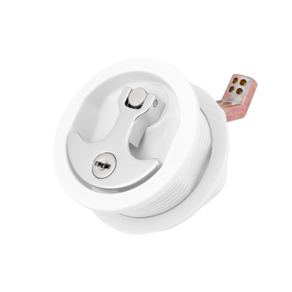 3" Chrome Plate Zinc/ White Nylon T-Style Compression Handle - Locking