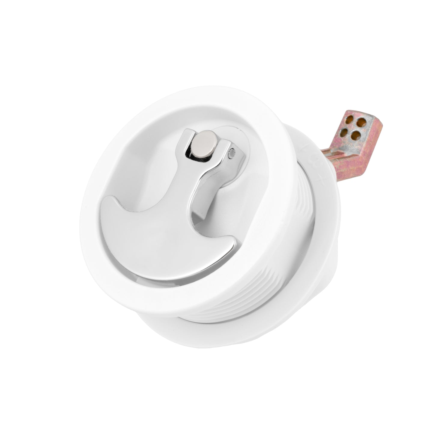 Chrome Plate Zinc/ White Nylon T-Style Compression Handle - Non-Locking