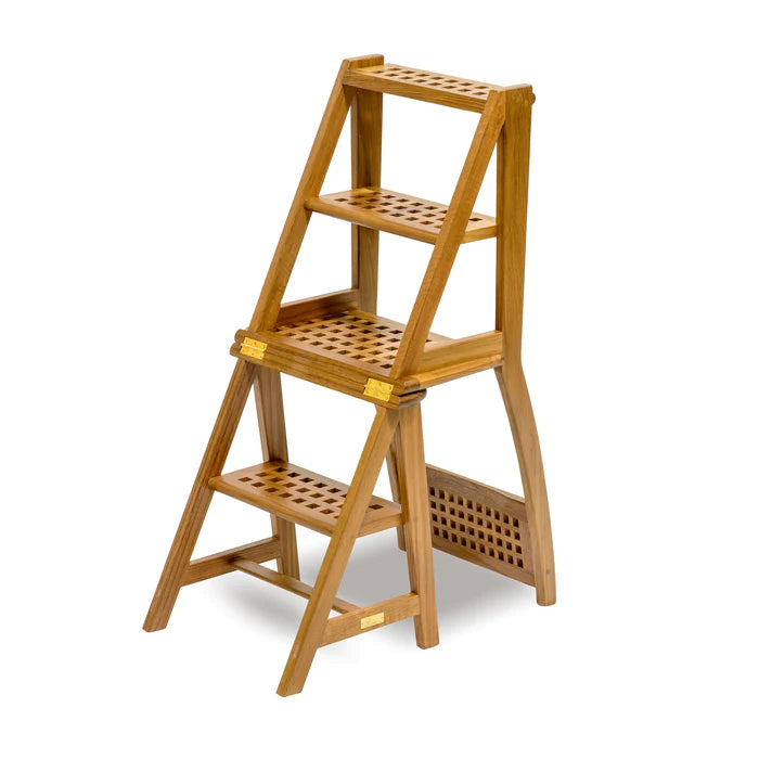 Premium Grade Teak Step Ladder/Chair