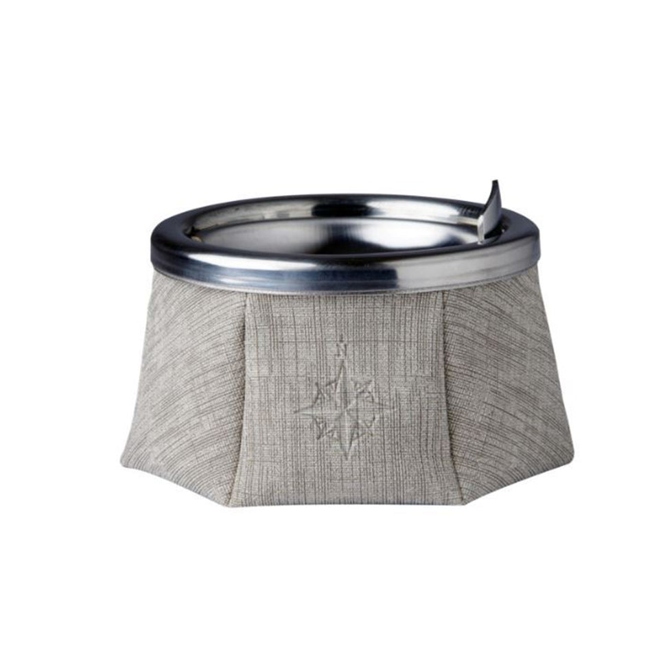 Stone Colored Premium Windproof Ashtray with Stainless Steel Guard