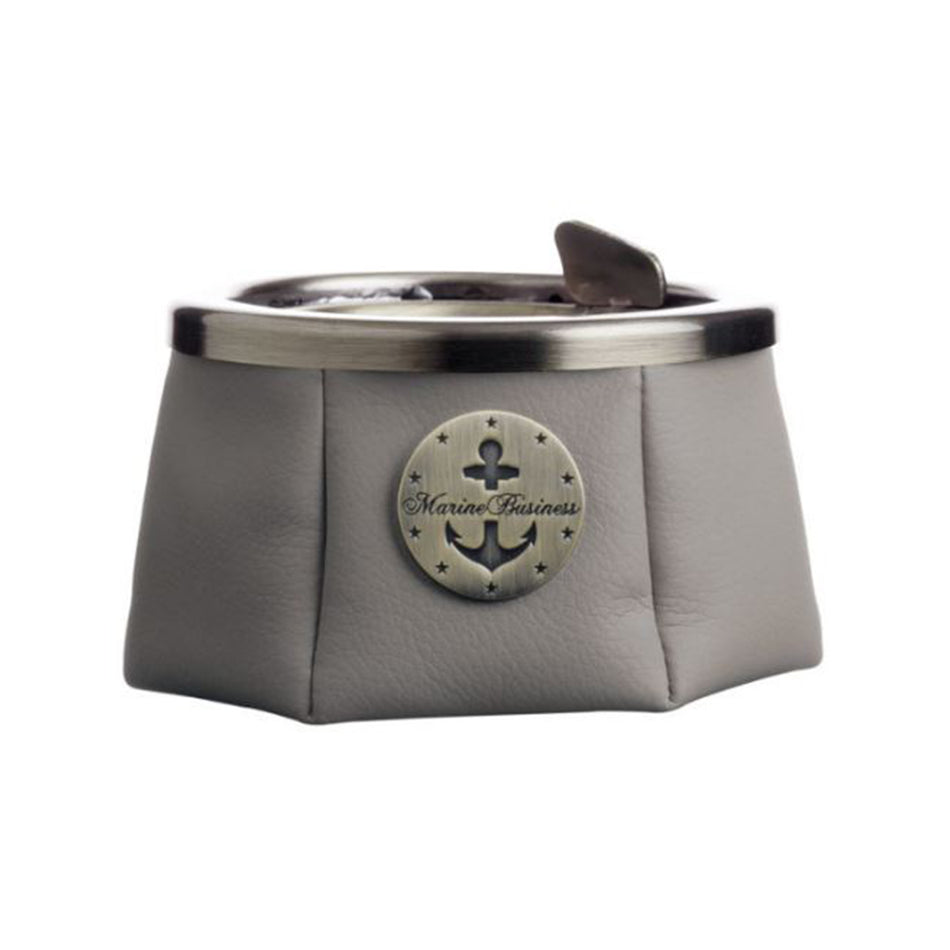 Grey Premium Windproof Ashtray with Stainless Steel Guard