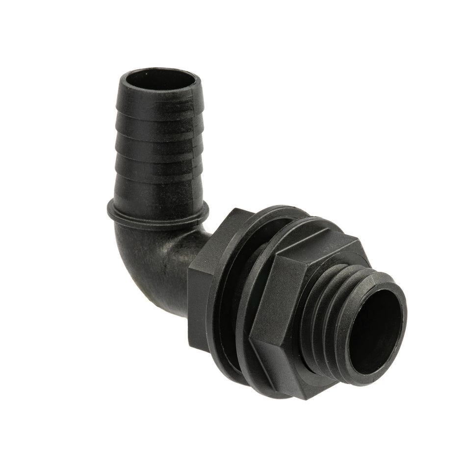 Black Nylon Livewell Fitting - Threaded Elbow