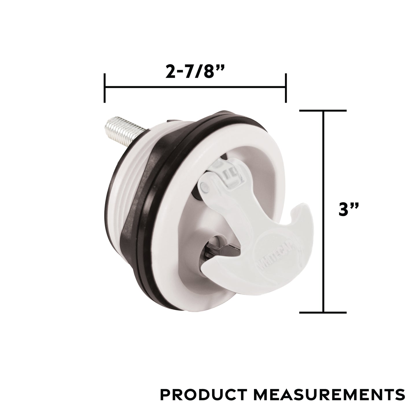 3" White Nylon Locking T-Style Non-Compression Handle