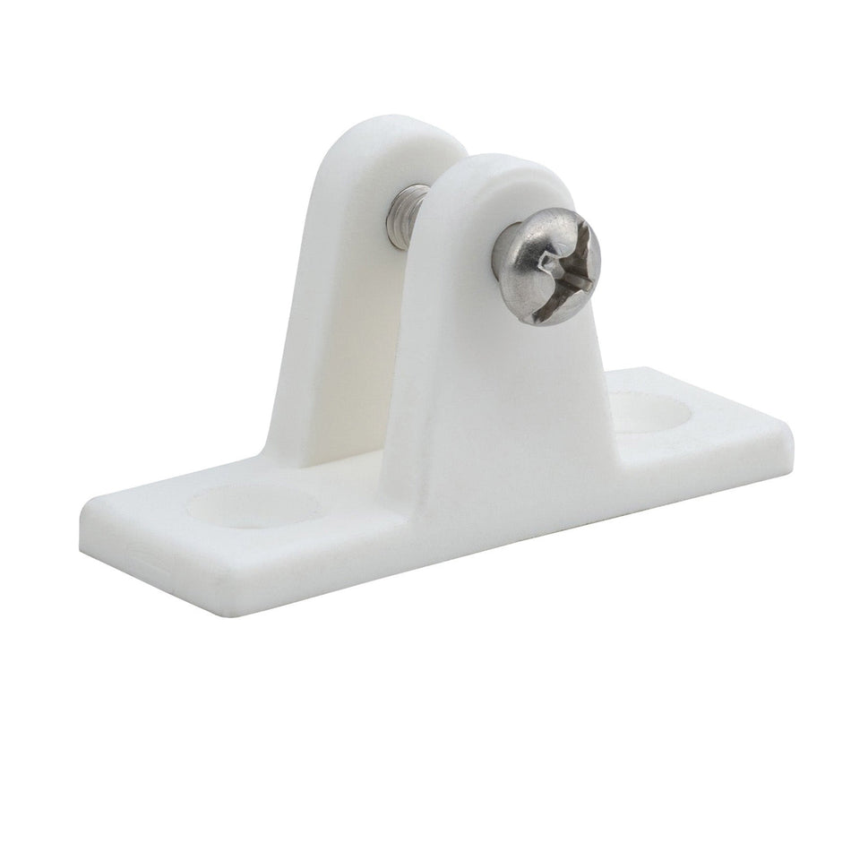 7/8" x 2-7/16" White Nylon Angle Base Deck Hinge