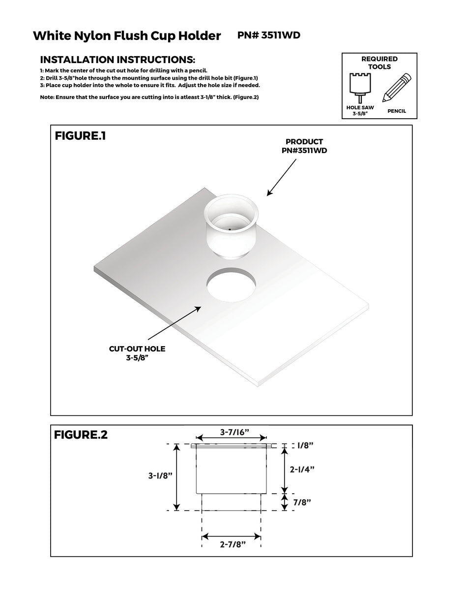 White Nylon Flush Cup Holder