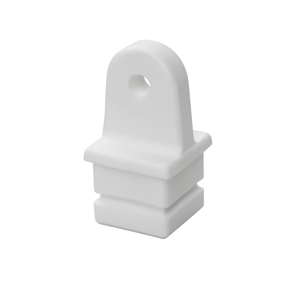 1" Square Tube White Nylon Inside Eye End Fitting