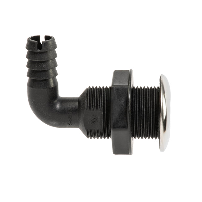 316 Stainless Steel & Nylon 90° 1" Thru Hull