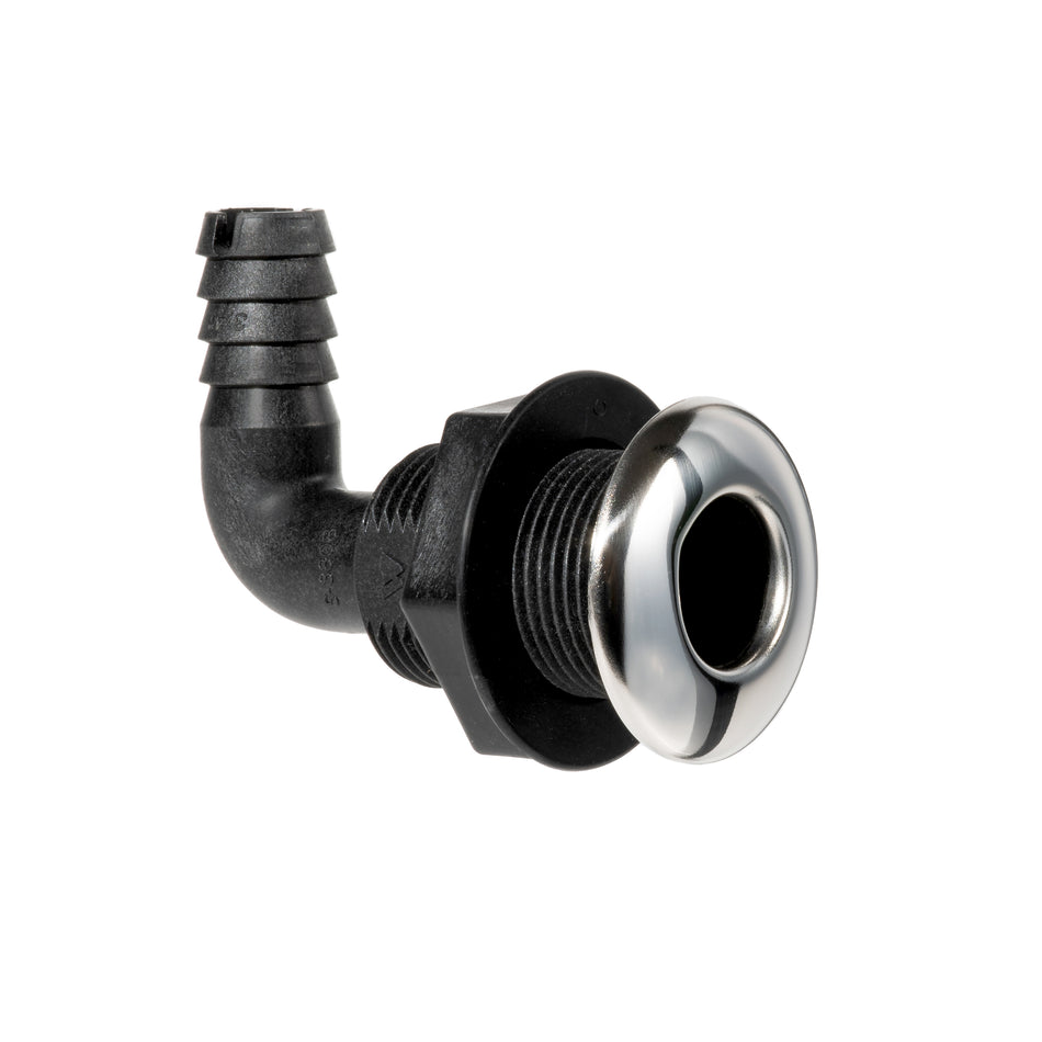 316 Stainless Steel & Nylon 90° 1" Thru Hull