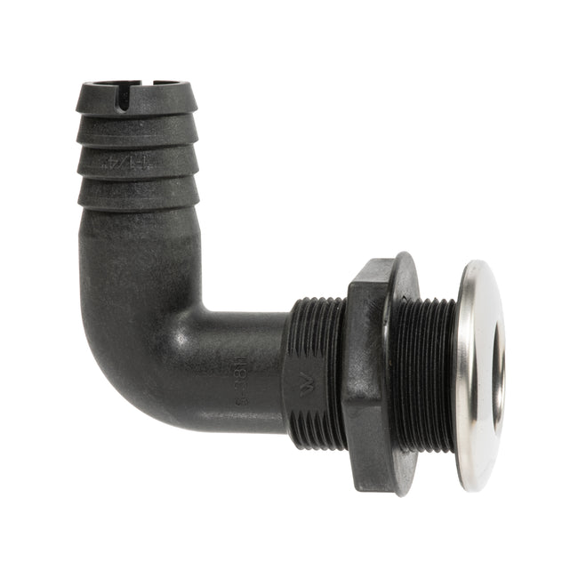 316 Stainless Steel & Nylon 90° 1-1/4" Thru Hull