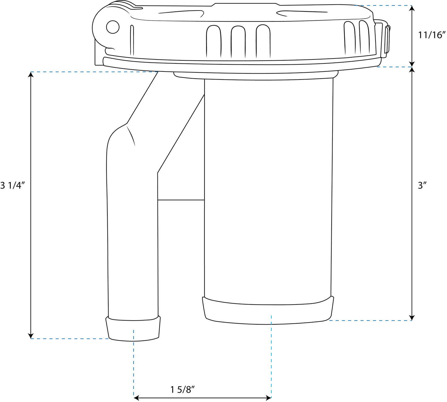 Stainless Steel EPA/CARB Contoured Flip Top Pressurized Deck Fill - Gas