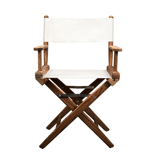 Oiled Finish Directors Chair with Creme Sunbrella® Fabric Covers