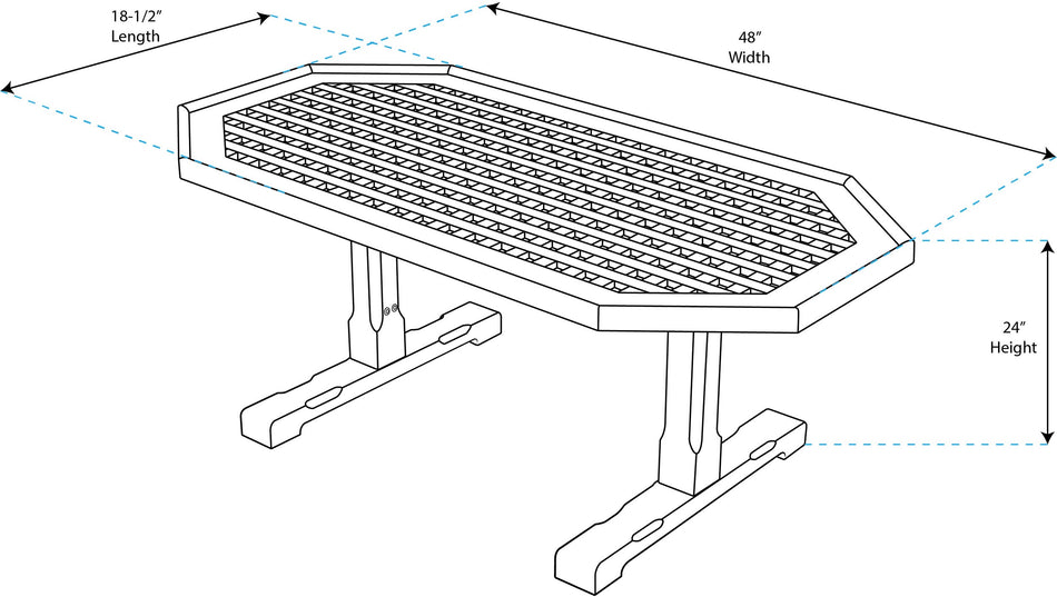 48" Premium Grade Teak Coffee Grate Table