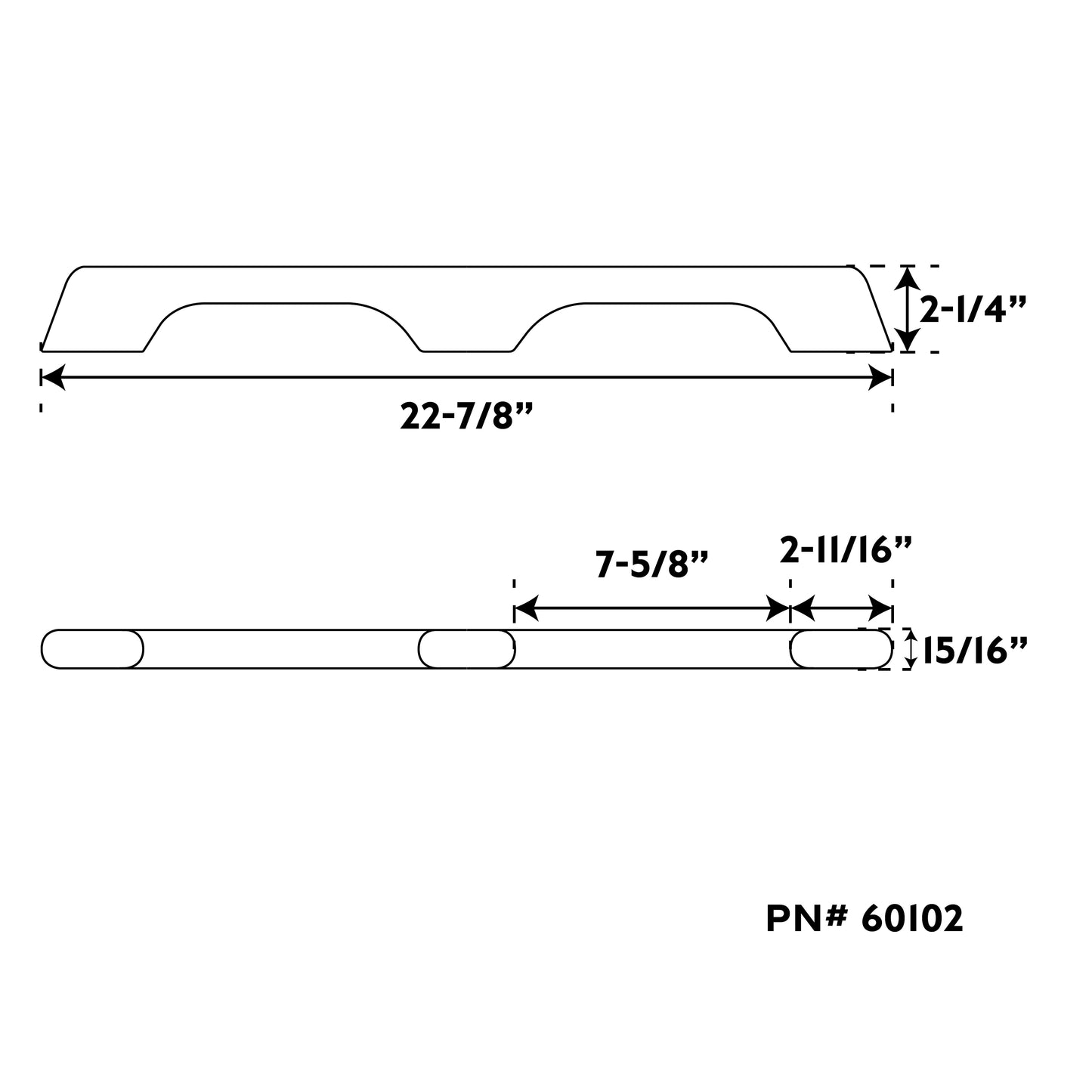 2 Loop Teak Handrail