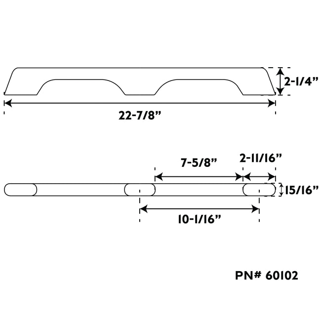 2 Loop Teak Handrail
