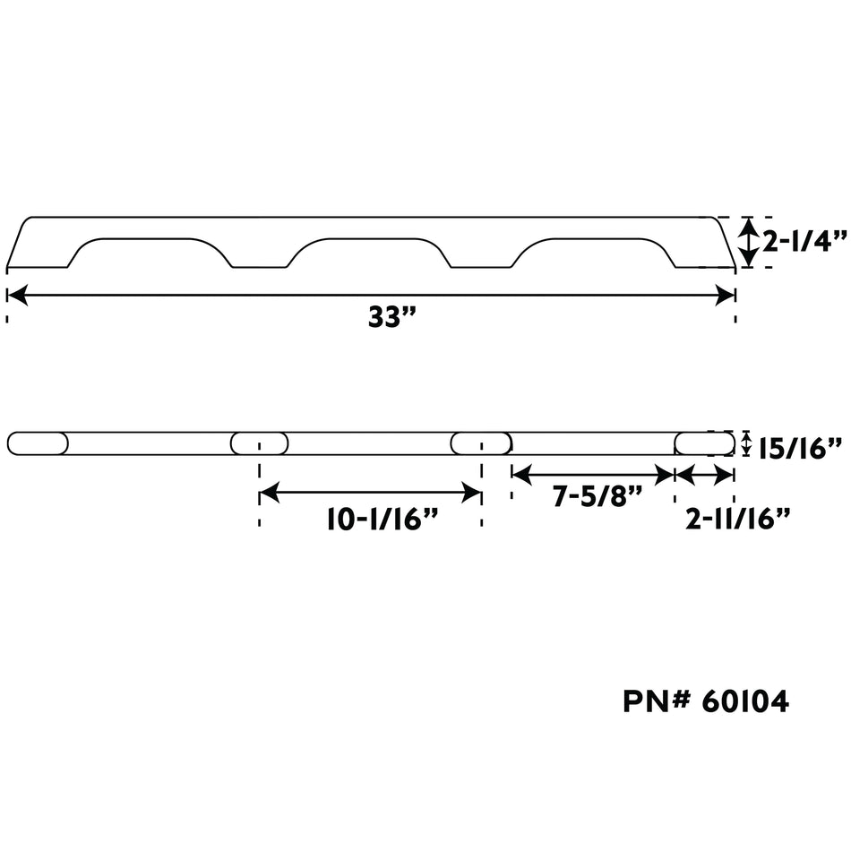 33" Premium Grade Teak 3 Loop Handrail