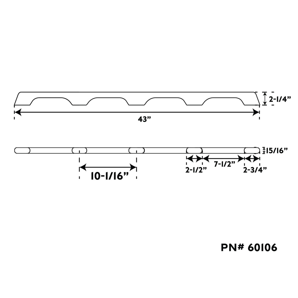 43" Premium Grade Teak 4 Loop Handrail