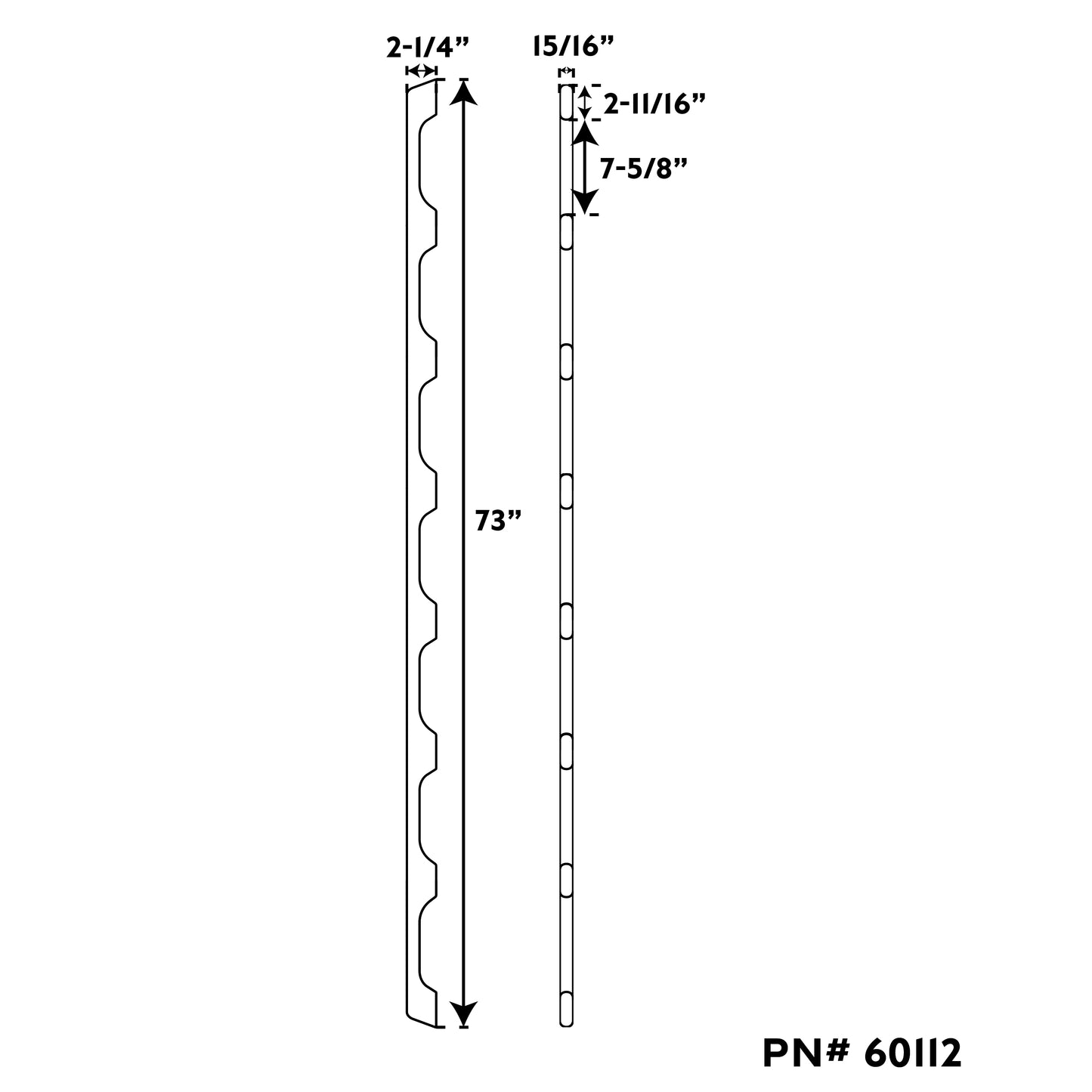 7 Loop Teak Handrail