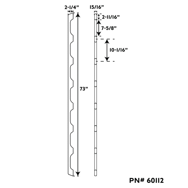 7 Loop Teak Handrail