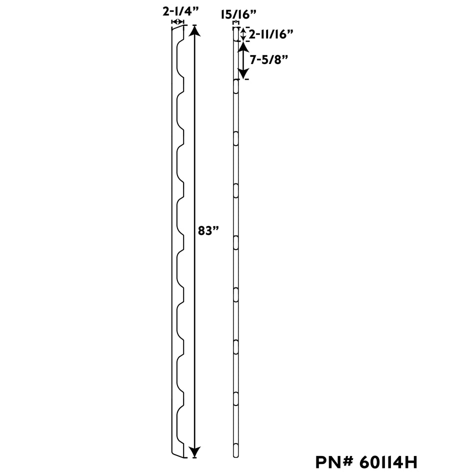 83" Premium Grade Teak 8 Loop Handrail