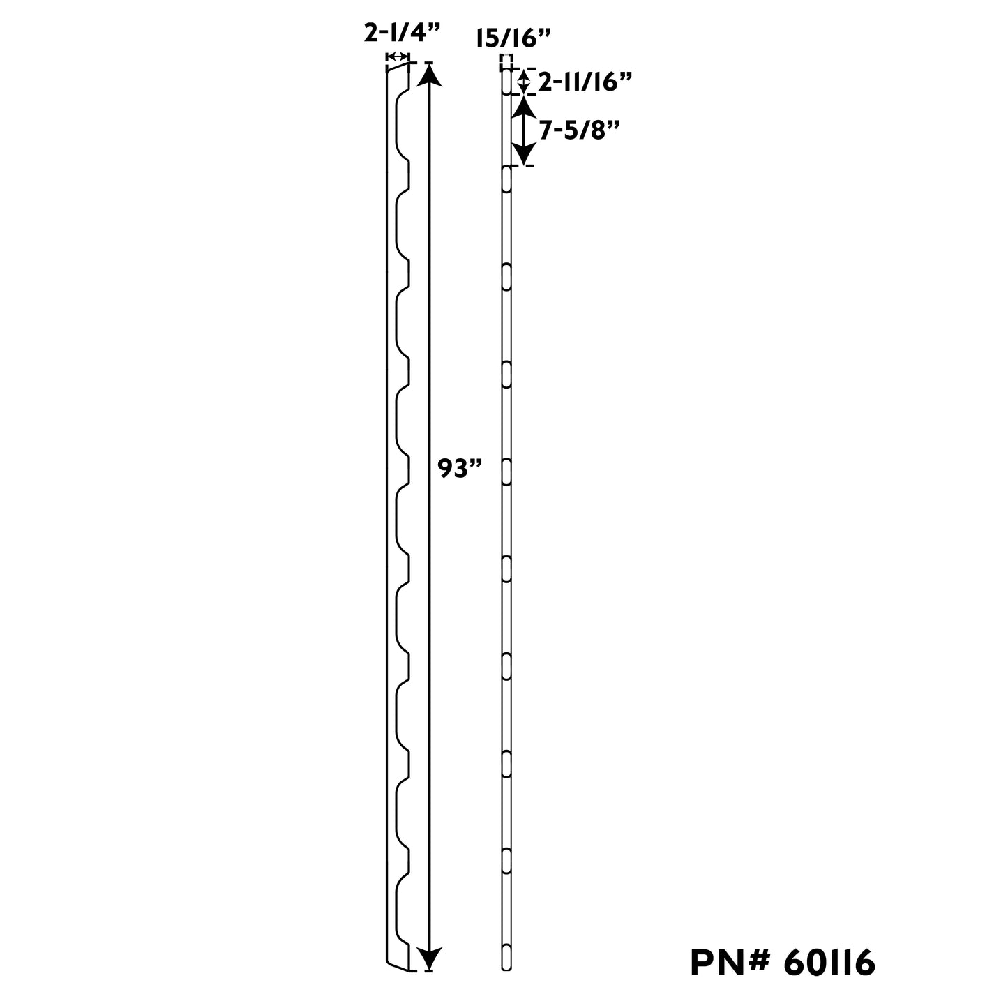 9 Loop Teak Handrail