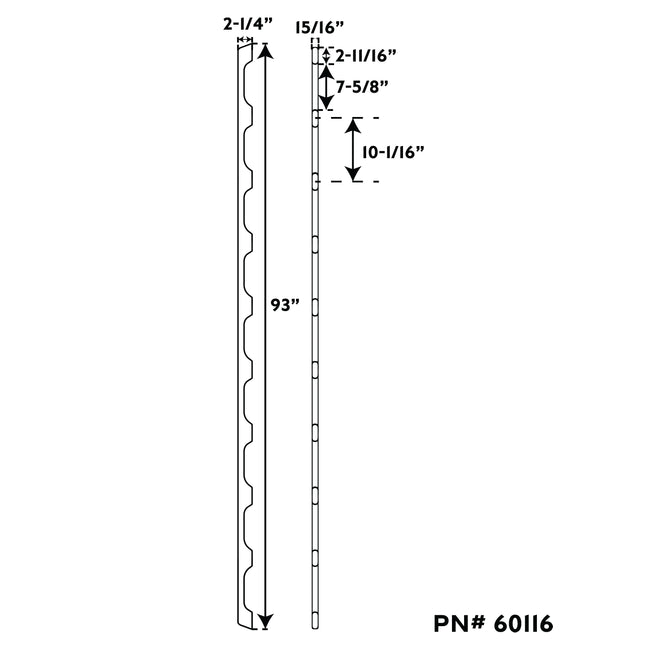 9 Loop Teak Handrail