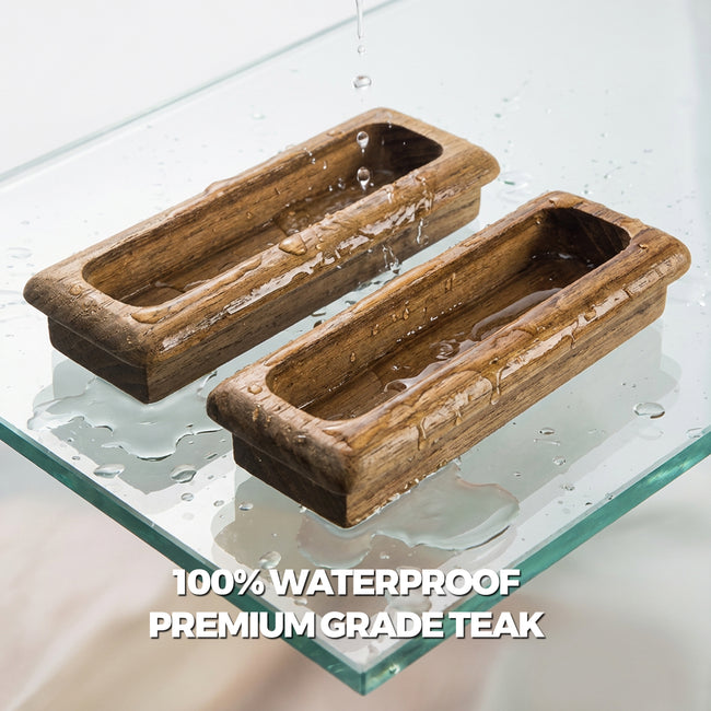 4-1/2" Premium Grade Teak Large Rectangular Drawer Pull