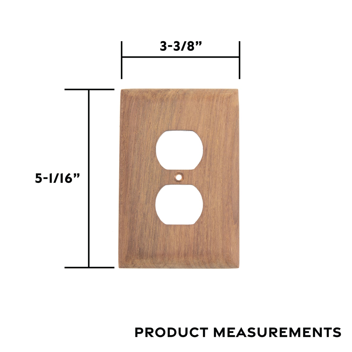 3-5/8" x 5-1/16" Premium Grade Teak Outlet Cover, Receptacle Plate