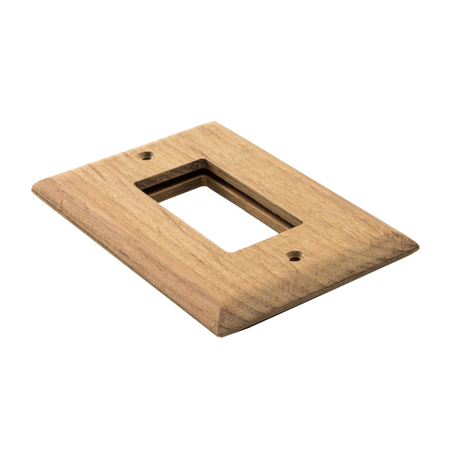 3-5/8" x 5-1/16" Premium Grade Teak Ground Fault Outlet Cover, Receptacle Plate