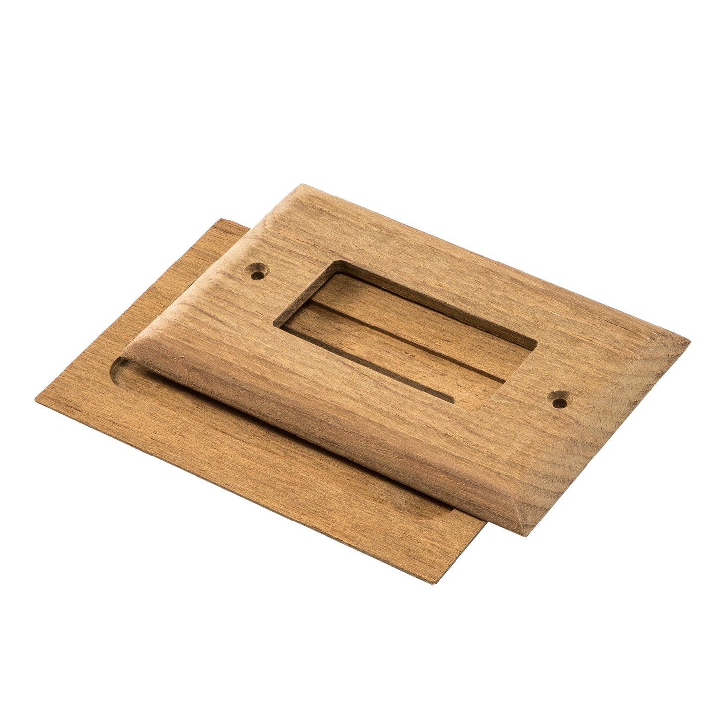 3-5/8" x 5-1/16" Premium Grade Teak Ground Fault Outlet Cover, Receptacle Plate