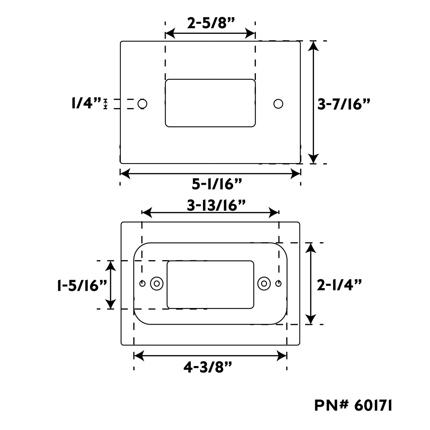 3-5/8" x 5-1/16" Premium Grade Teak Ground Fault Outlet Cover, Receptacle Plate