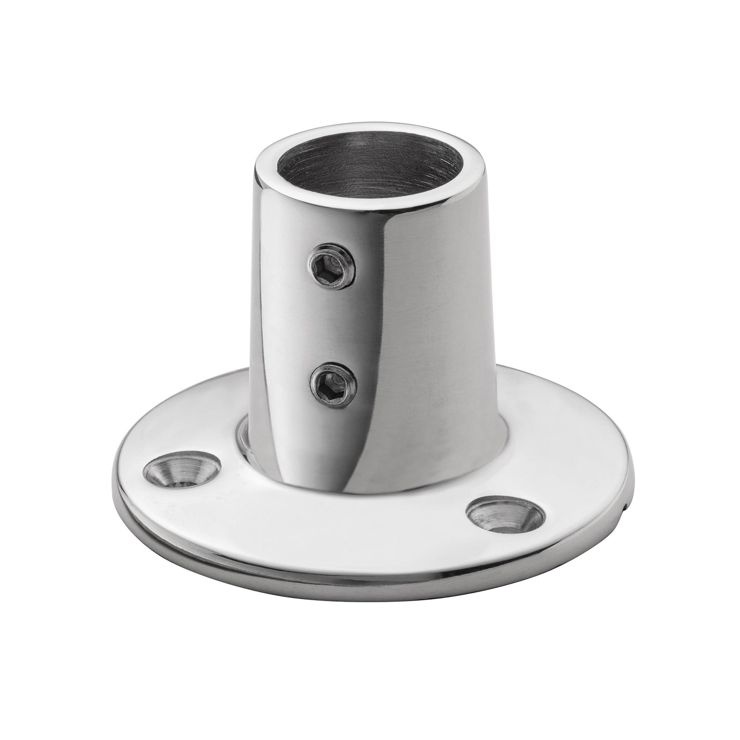 Chrome Plated Zamac 90-Degree Round Base Rail Fitting