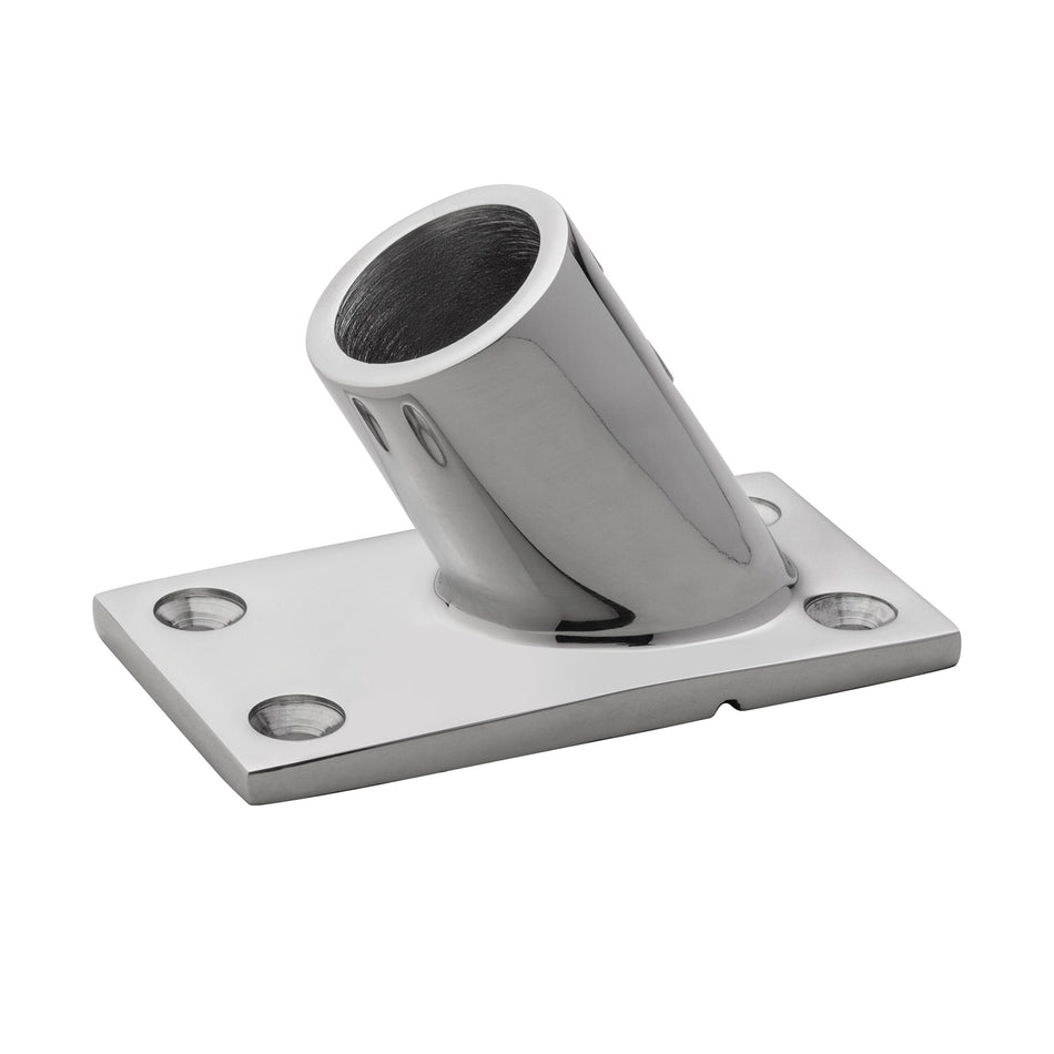 60° Chrome Plated Zinc Rectangular Base Rail Fitting