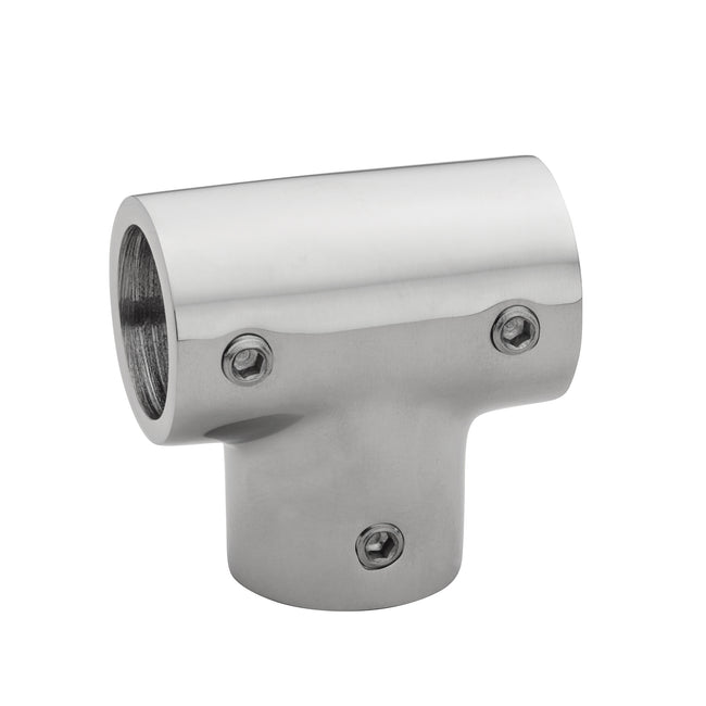7/8" 316 Stainless Steel 90° Tee Rail Fitting