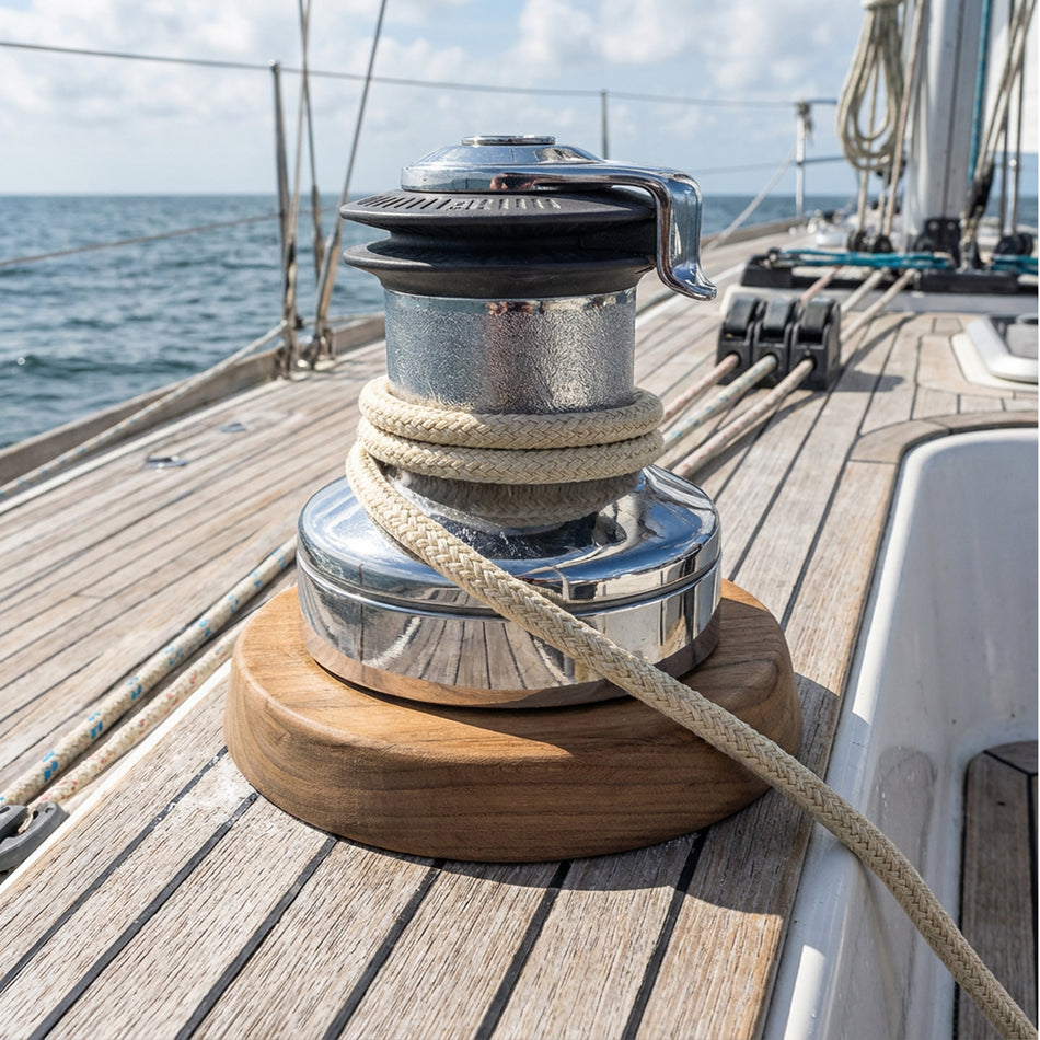 6-3/4" 15° Premium Grade Teak Winch Pads